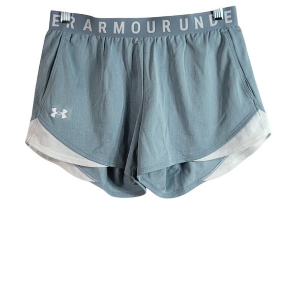 Under Armour Play Up Twist 3.0 Shorts Blue Blizzard White Small Pocket Moisture - Picture 1 of 9